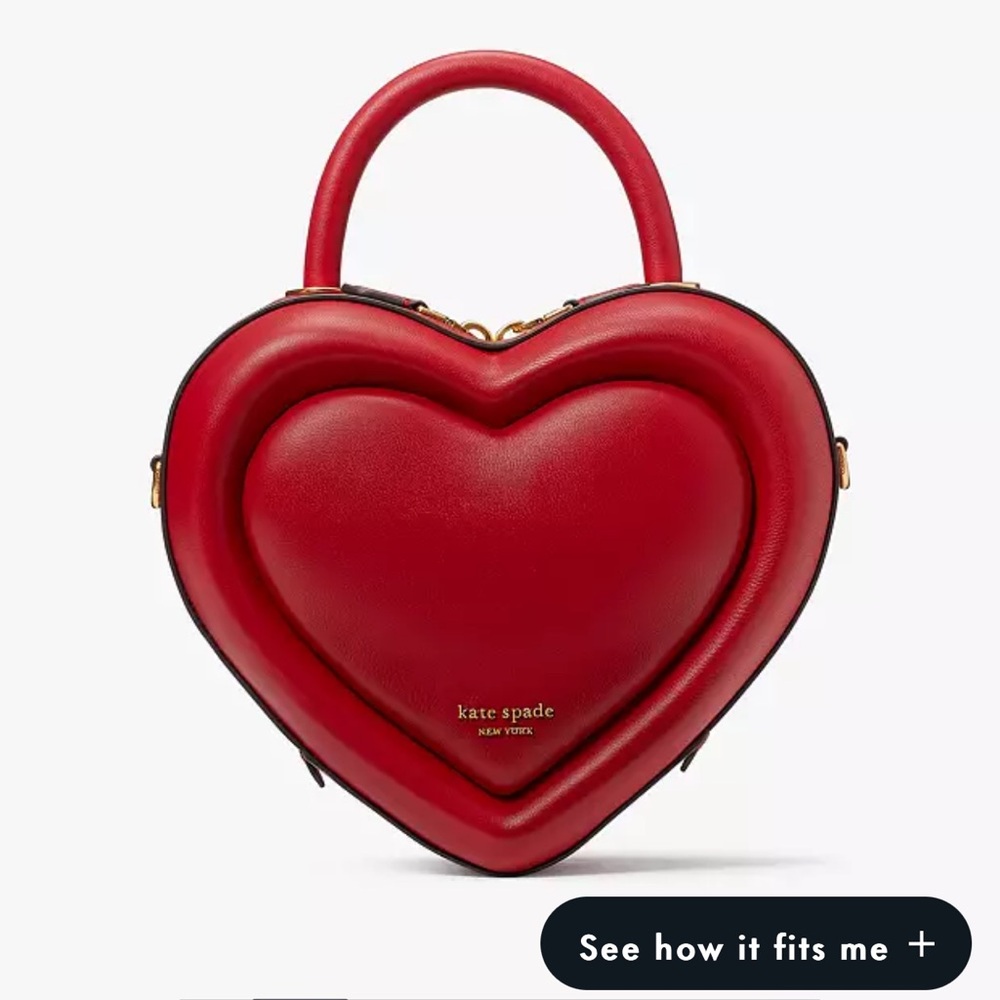 Kate Spade Pitter Patter 3d Heart Crossbody Purse Bag